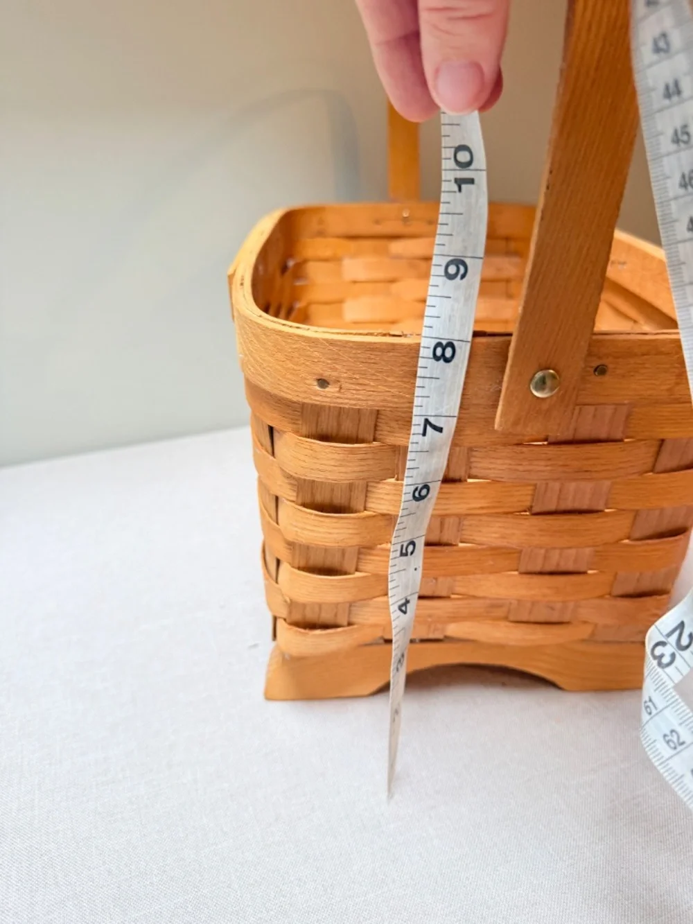 Vintage Peterboro Basket Company Small Footed Magazine Hearth Fireside Basket